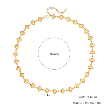 Scallop Heart Chain Necklace