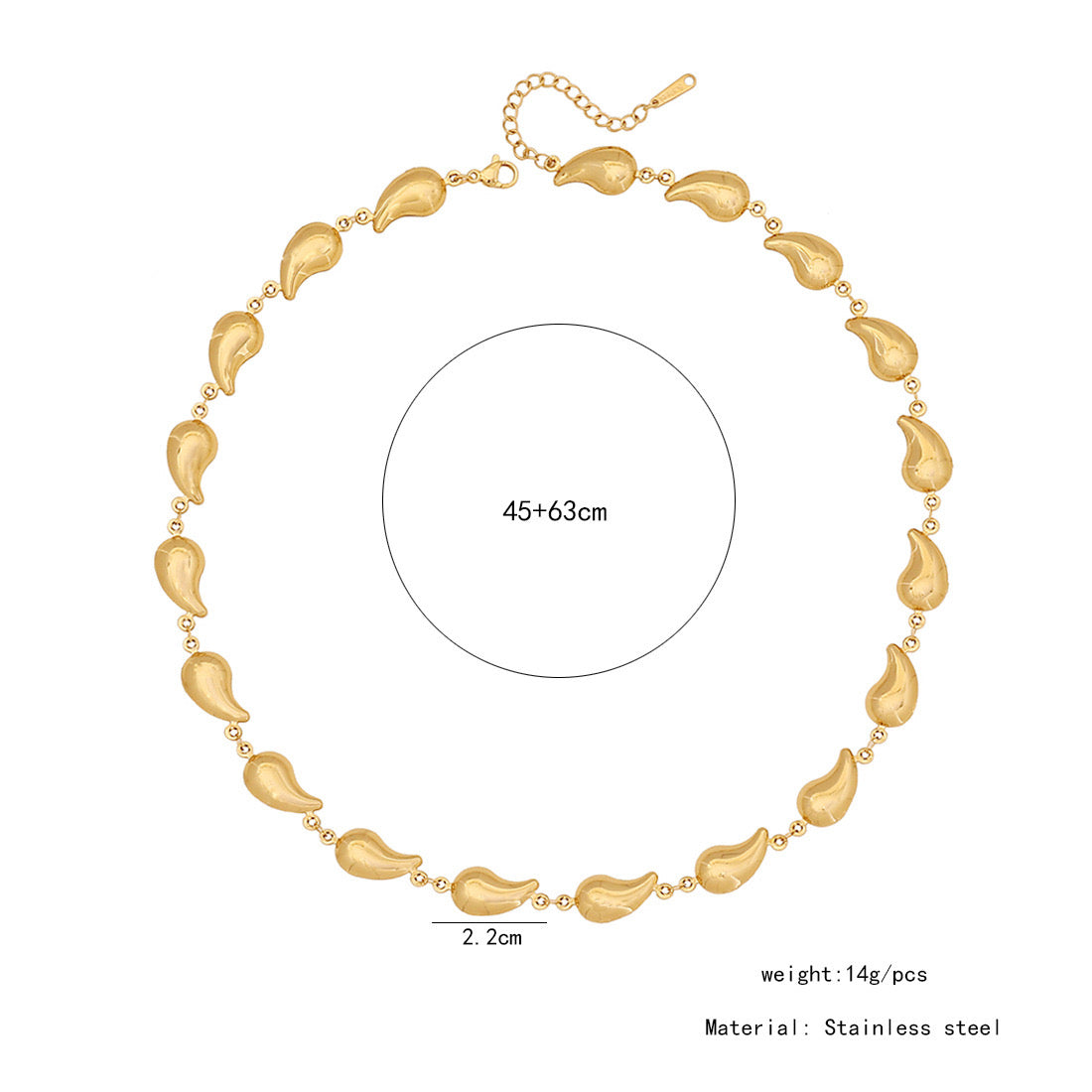 Scallop Heart Chain Necklace