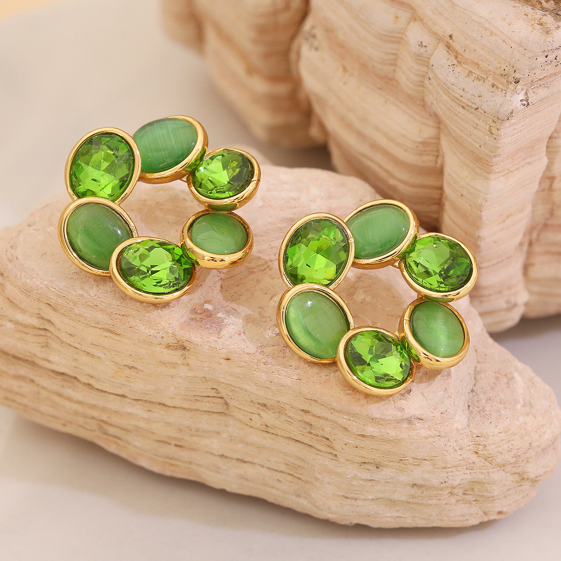 Vintage Cat’s Eye Stud Earrings