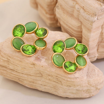 Vintage Cat’s Eye Stud Earrings