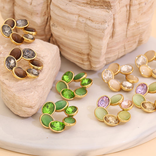 Vintage Cat’s Eye Stud Earrings