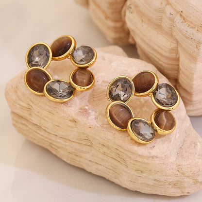 Vintage Cat’s Eye Stud Earrings