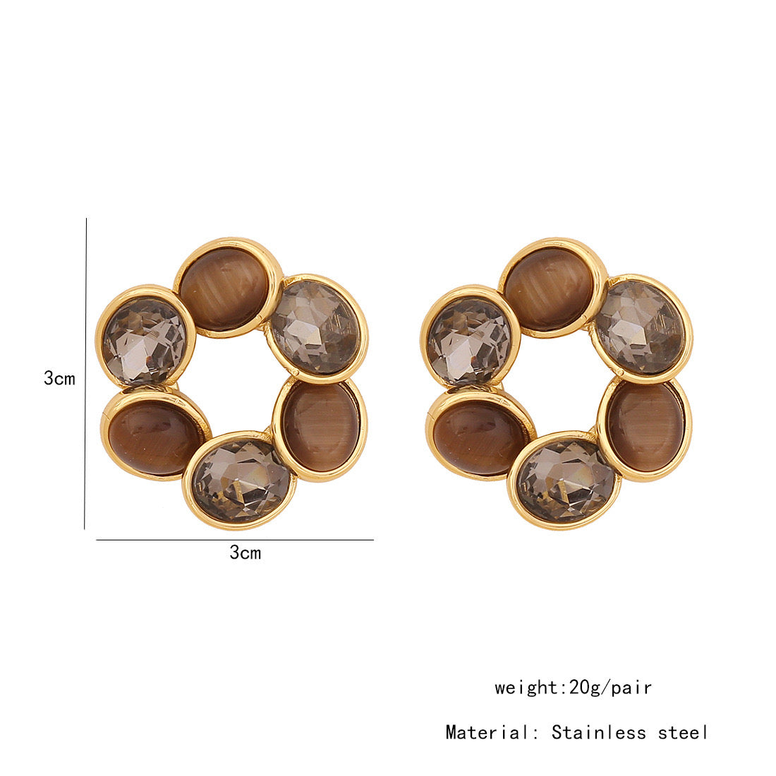 Vintage Cat’s Eye Stud Earrings