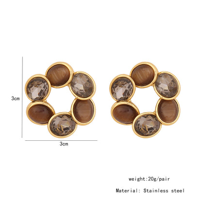 Vintage Cat’s Eye Stud Earrings