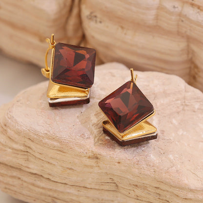 Geometric 3D Cube Stud Earrings