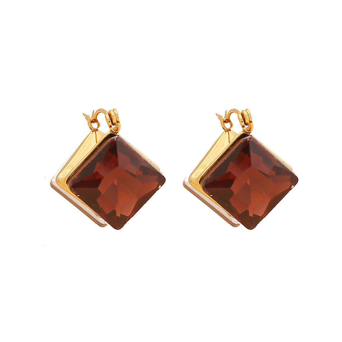 Geometric 3D Cube Stud Earrings