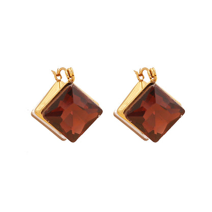 Geometric 3D Cube Stud Earrings