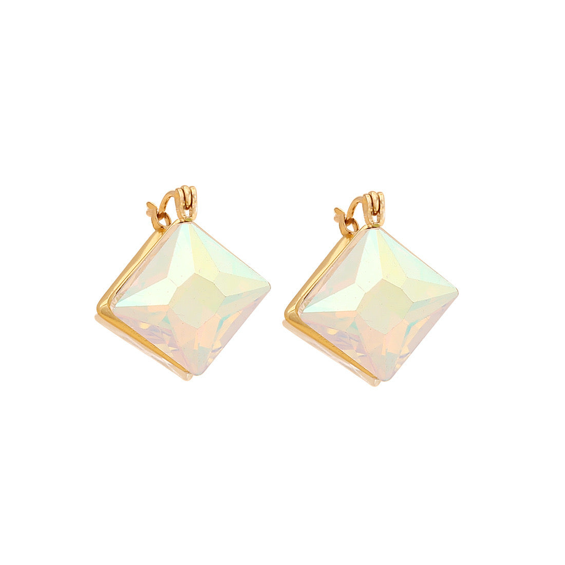 Geometric 3D Cube Stud Earrings