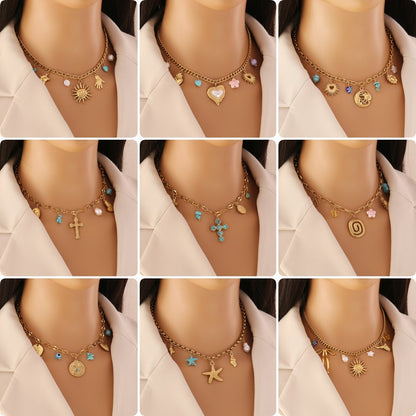 Turquoise Flower Heart Necklace