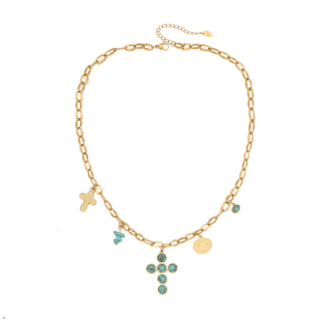 Turquoise Flower Heart Necklace