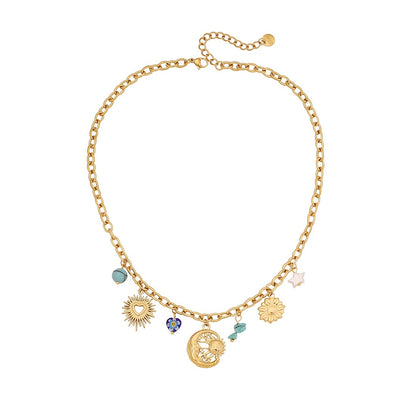 Turquoise Flower Heart Necklace