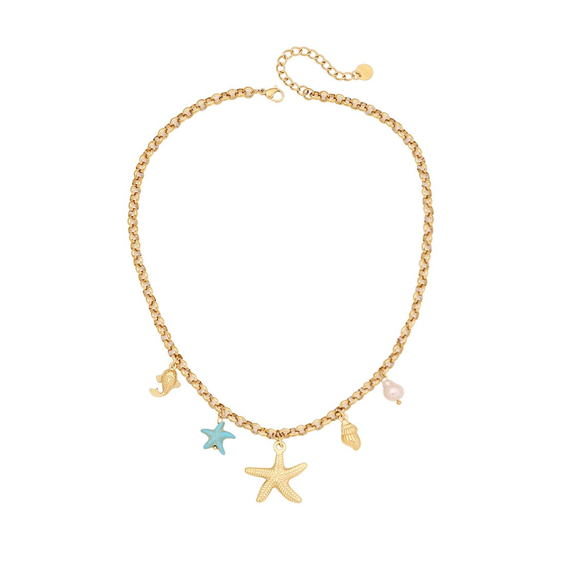 Turquoise Flower Heart Necklace