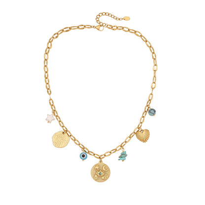 Turquoise Flower Heart Necklace