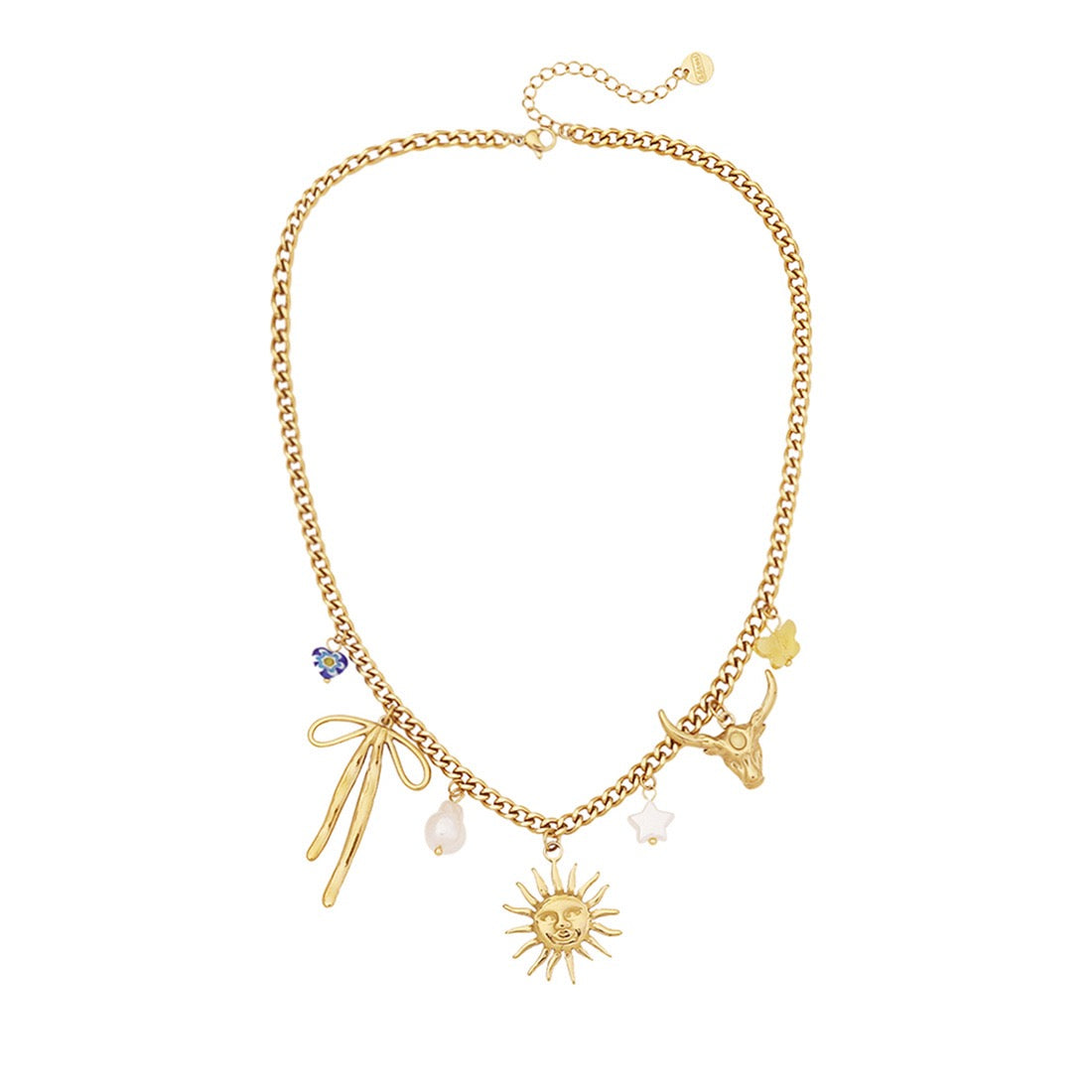 Turquoise Flower Heart Necklace