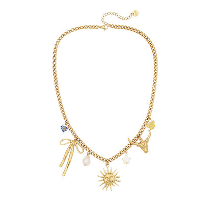 Turquoise Flower Heart Necklace