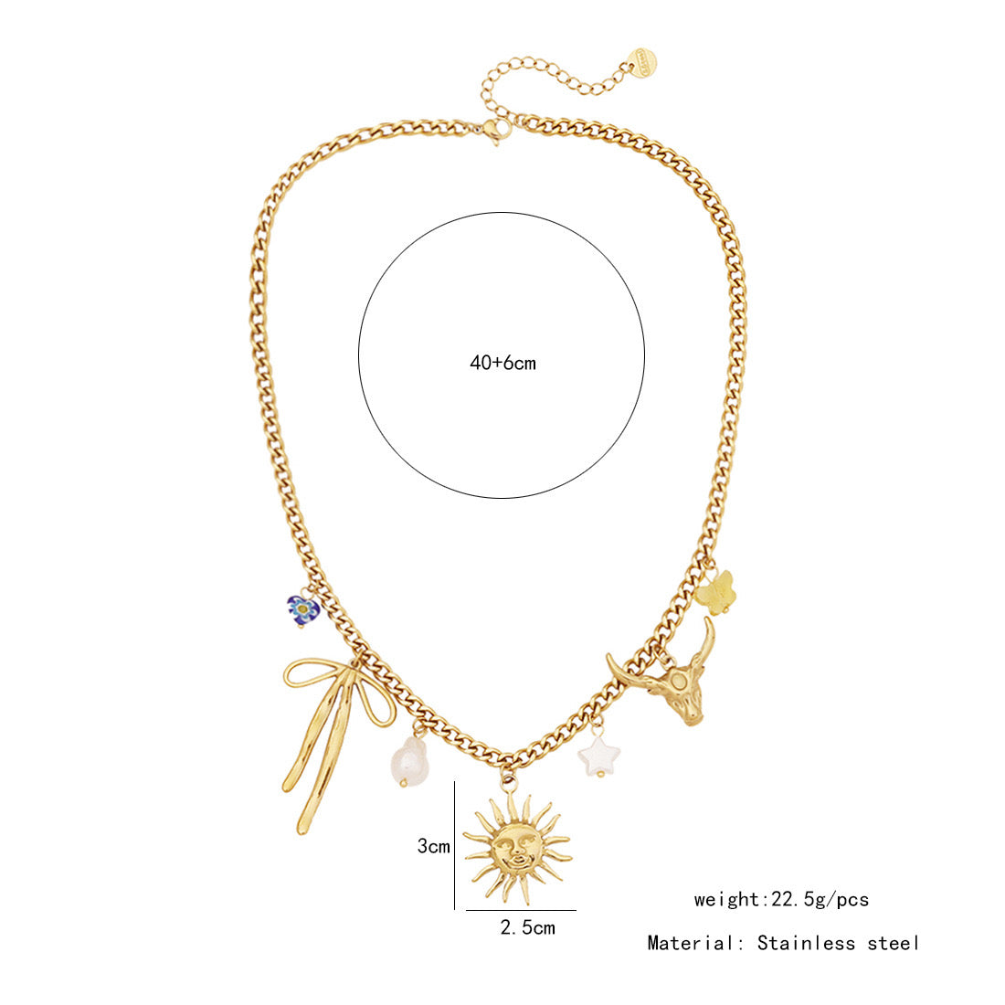 Turquoise Flower Heart Necklace