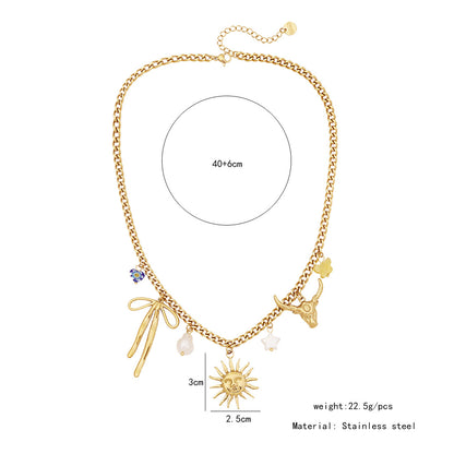 Turquoise Flower Heart Necklace