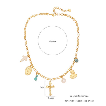 Turquoise Flower Heart Necklace