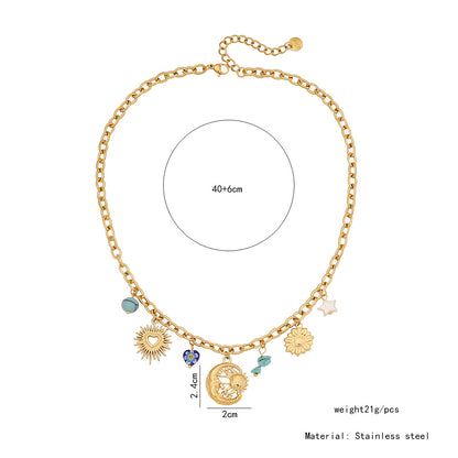 Turquoise Flower Heart Necklace