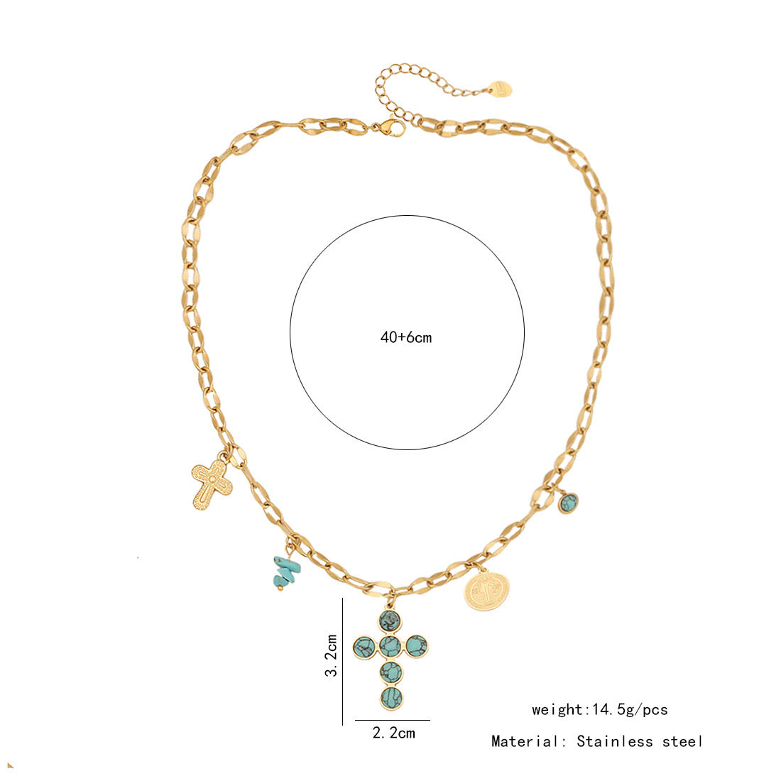 Turquoise Flower Heart Necklace