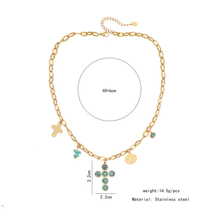 Turquoise Flower Heart Necklace