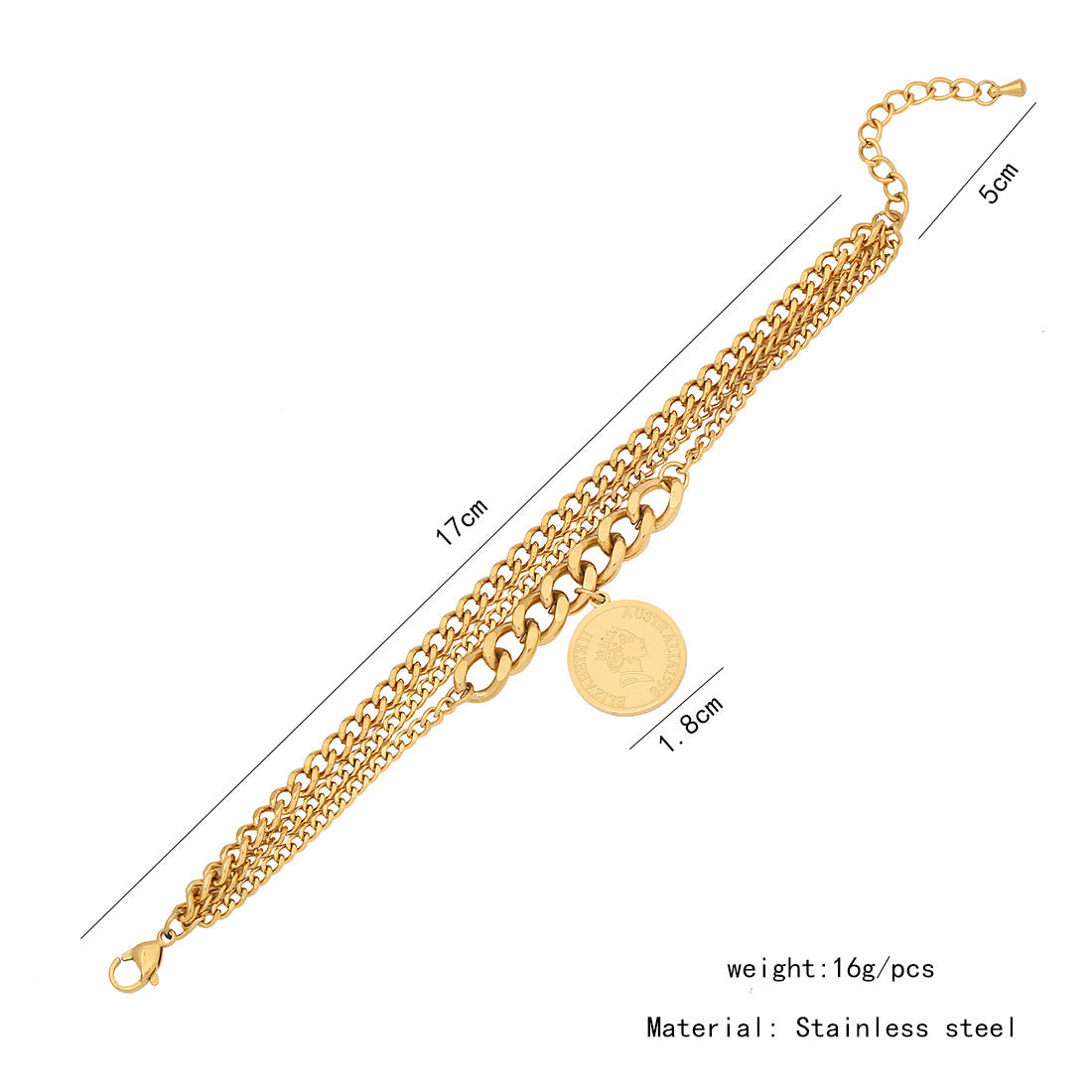 Triple Layer Titanium Steel Bracelet