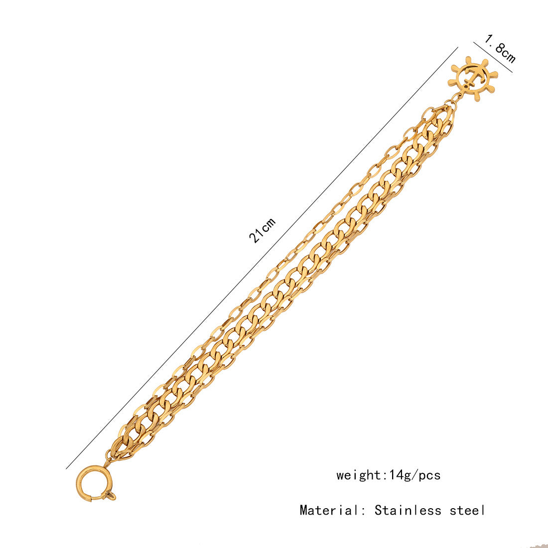 Triple Layer Titanium Steel Bracelet