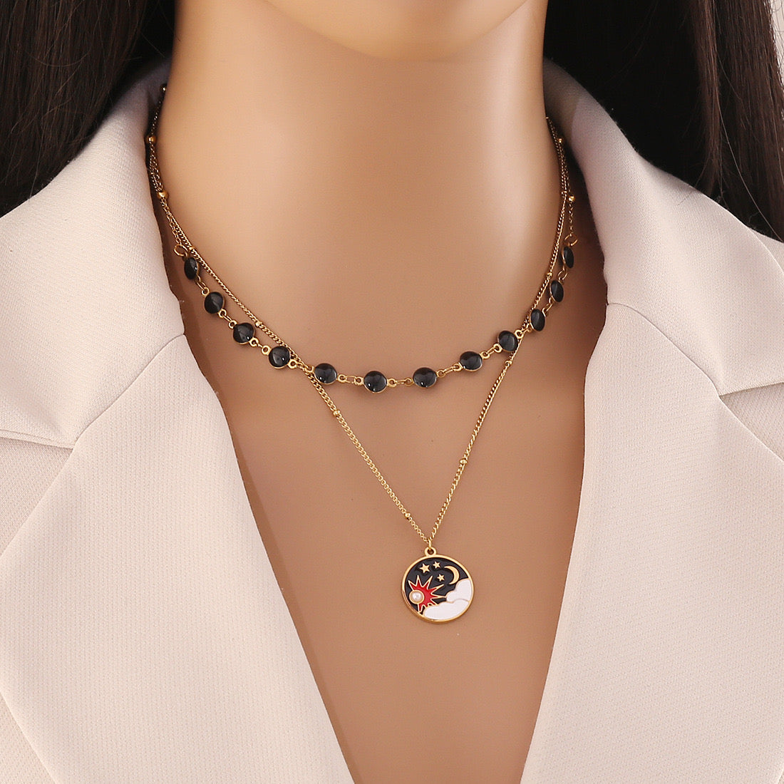 Black Double Layer Necklace