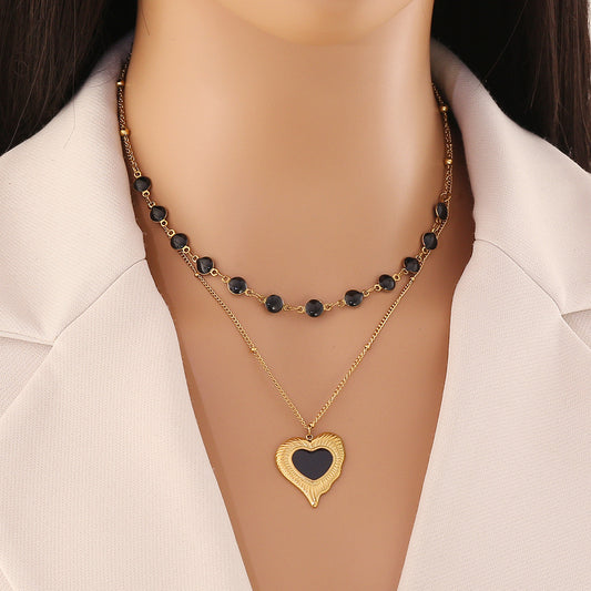 Black Double Layer Necklace