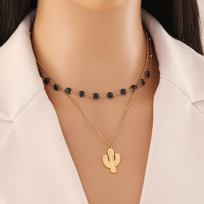 Black Double Layer Necklace