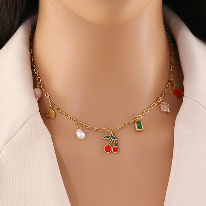 Sweet Cherry Pendant Necklace