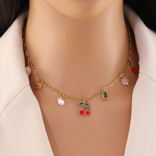 Sweet Cherry Pendant Necklace