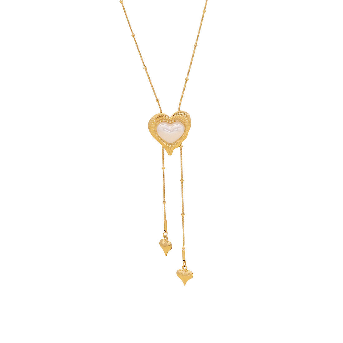 Faux Pearl Camellia Tassel Necklace