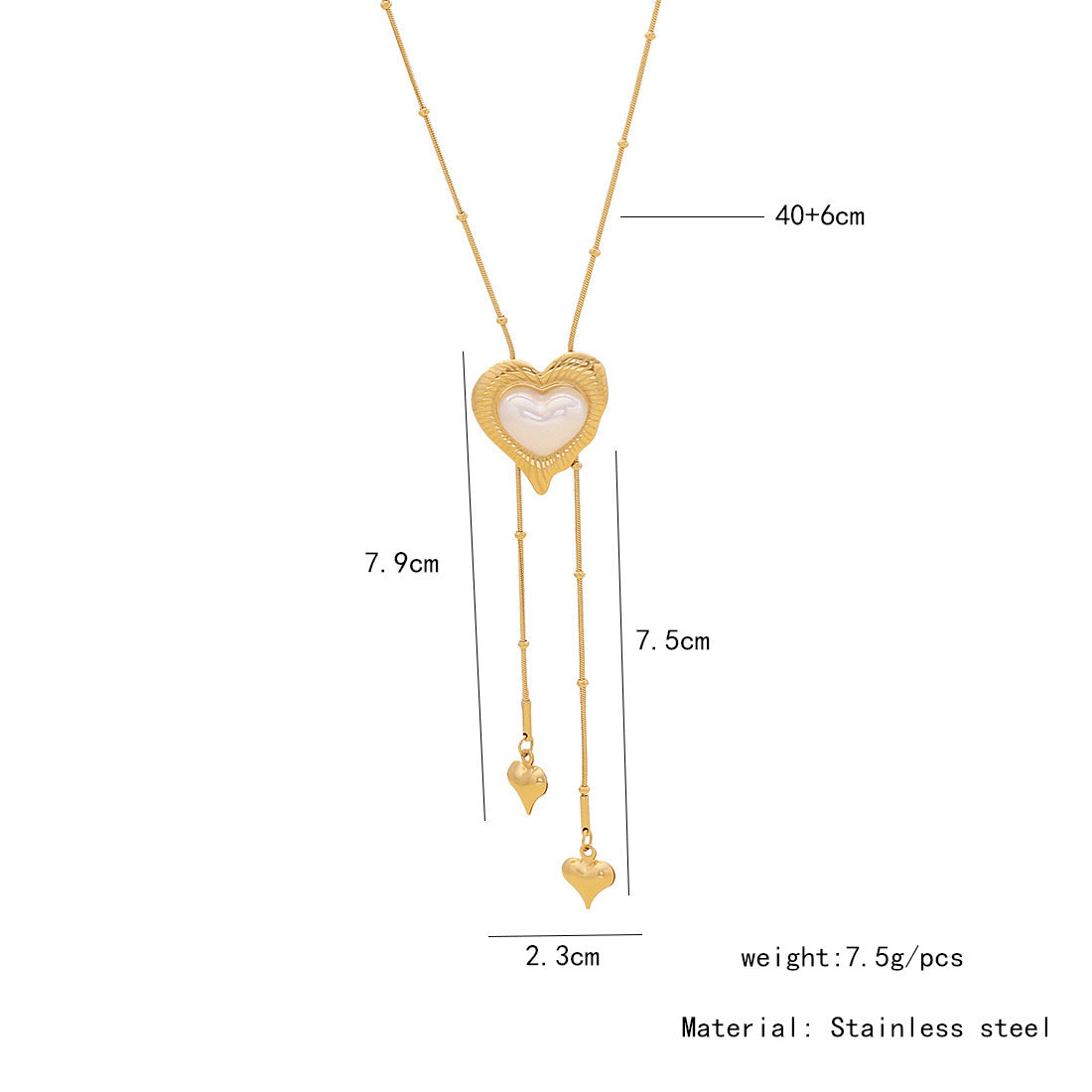 Faux Pearl Camellia Tassel Necklace