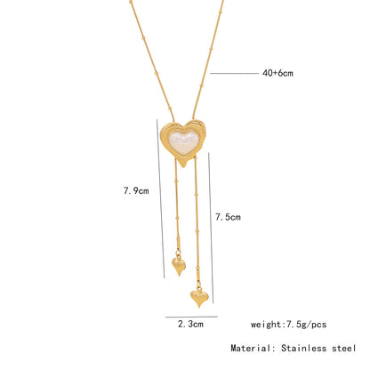 Faux Pearl Camellia Tassel Necklace