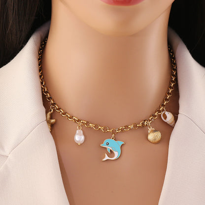 Sun, Star & Moon Stainless Steel Necklace