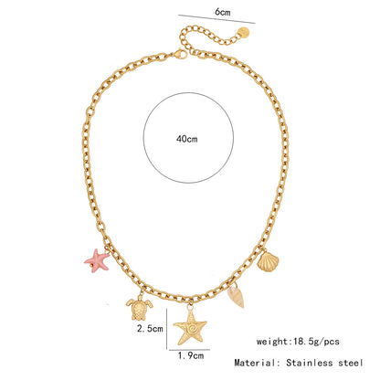 Sun, Star & Moon Stainless Steel Necklace