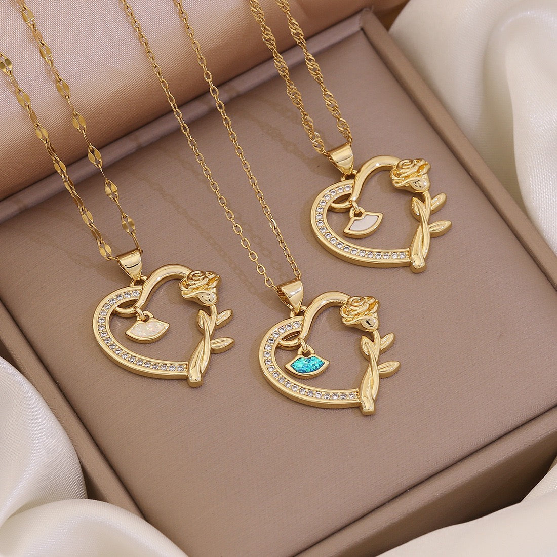 18K Gold Plated Butterfly Heart Necklace