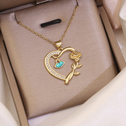 18K Gold Plated Butterfly Heart Necklace
