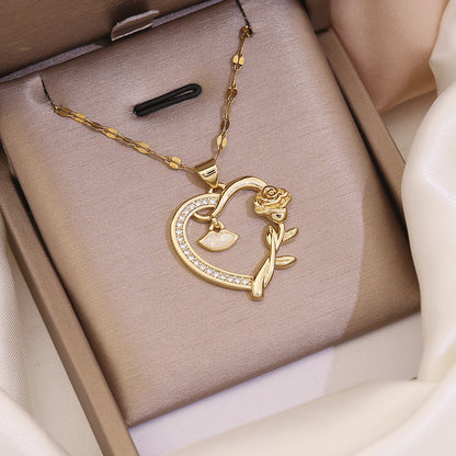 18K Gold Plated Butterfly Heart Necklace