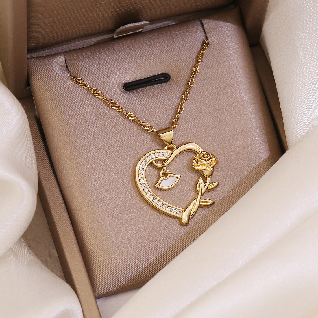 18K Gold Plated Butterfly Heart Necklace