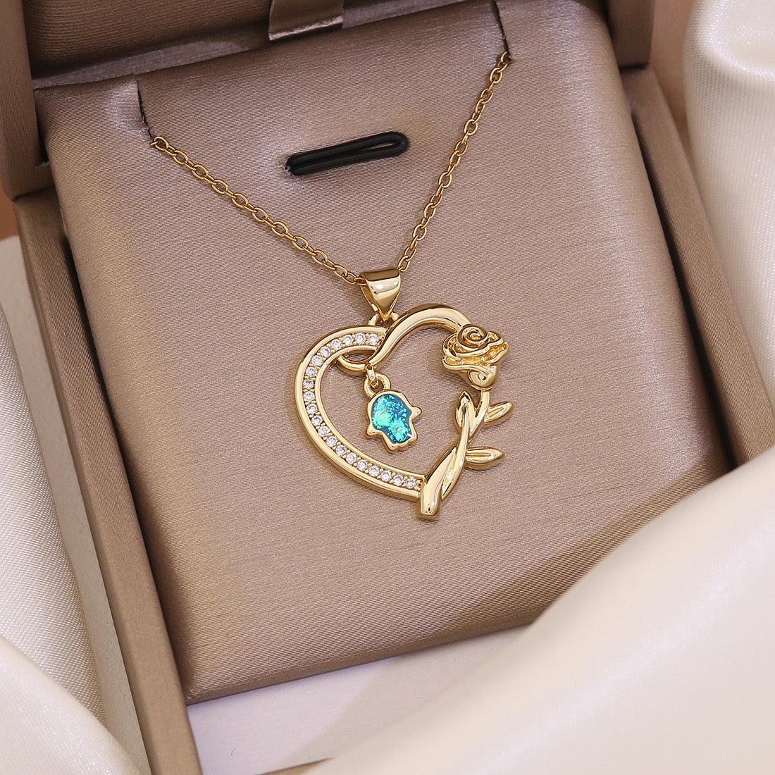 18K Gold Plated Butterfly Heart Necklace
