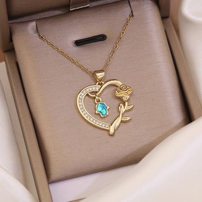 18K Gold Plated Butterfly Heart Necklace