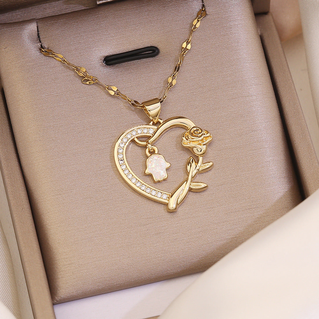 18K Gold Plated Butterfly Heart Necklace