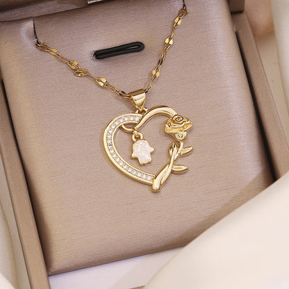 18K Gold Plated Butterfly Heart Necklace