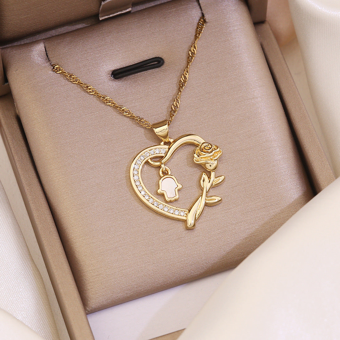 18K Gold Plated Butterfly Heart Necklace