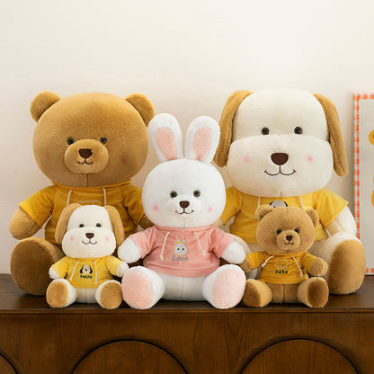 Hoodie Dog & Rabbit Plush
