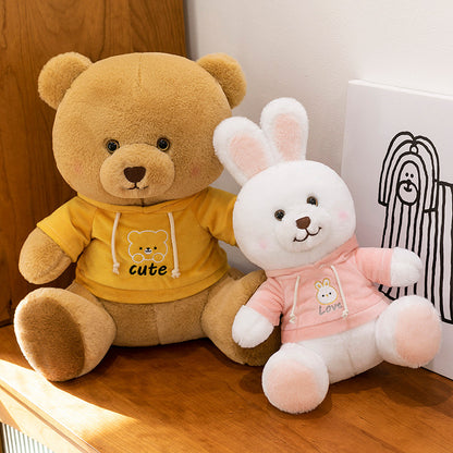 Hoodie Dog & Rabbit Plush