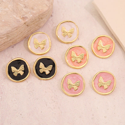 French Retro Butterfly Stud Earrings