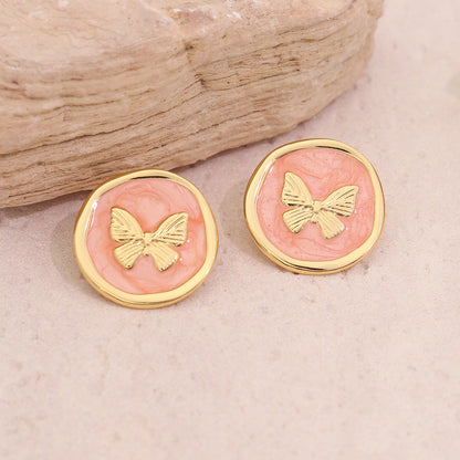 French Retro Butterfly Stud Earrings